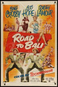 9x647 ROAD TO BALI 1sh '52 Bing Crosby, Bob Hope & sexy Dorothy Lamour in Indonesia!