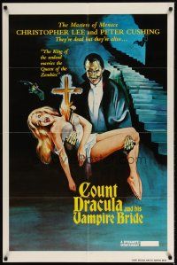 9x666 SATANIC RITES OF DRACULA 1sh 1978 great artwork of Count Dracula & his Vampire Bride!