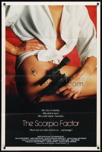 9x686 SCORPIO FACTOR 1sh '90 image of sexy female spy, her kiss is deadly!