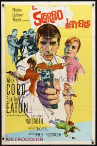 9x687 SCORPIO LETTERS 1sh '67 Richard Thorpe, cool art of Alex Cord with pistol!