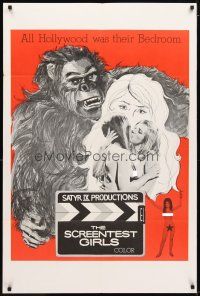 9x689 SCREENTEST GIRLS 1sh '69 Zoltan G. Spencer directed, art of gorilla & sexy girls kissing!