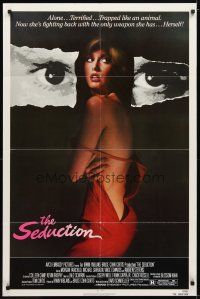9x702 SEDUCTION 1sh '82 super sexy half-dressed Morgan Fairchild, trapped like an animal!