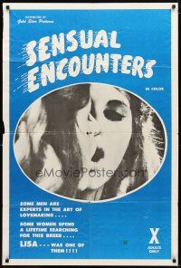 9x708 SENSUAL ENCOUNTERS 1sh '75 directed by Sparky sexy women kissing!