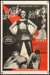 9x741 SHE MOB 1sh '68 butches & dykes of the weird world, but it's beyond weird!