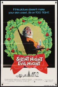 9x751 SILENT NIGHT EVIL NIGHT 1sh '75 this gruesome image will surely make your skin crawl!