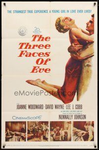 9x893 THREE FACES OF EVE 1sh '57 David Wayne, Joanne Woodward has multiple personalities!
