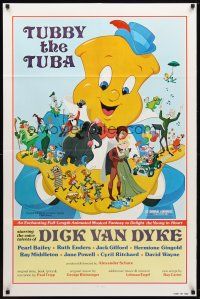 9x916 TUBBY THE TUBA 1sh R77 Dick Van Dyke, cartoon art of musical instruments!