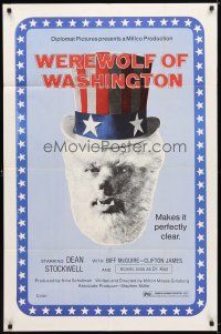 9x947 WEREWOLF OF WASHINGTON 1sh '73 Dean Stockwell, wacky Uncle Sam wolfman image!