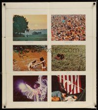 9x983 WOODSTOCK INCOMPLETE 1sh '70 six images of the legendary classic rock & roll concert!