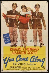 9x987 YOU CAME ALONG 1sh '45 Lizabeth Scott, Robert Cummings, written by Ayn Rand!