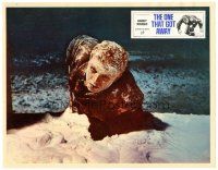 9y716 ONE THAT GOT AWAY Italian English LC '58 cool image of Hardy Kruger crawling through snow!