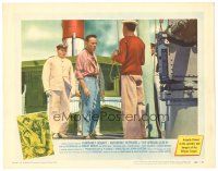 9y217 AFRICAN QUEEN LC #6 '52 colorful image of Humphrey Bogart about to be hanged!