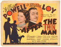 9y006 AFTER THE THIN MAN TC '36 William Powell, Myrna Loy, silhouette art with Asta the dog too!