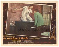 9y232 AMERICAN IN PARIS LC #8 '51 wonderful image of Gene Kelly singing & dancing on piano!