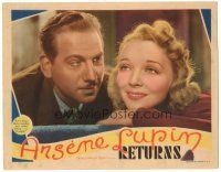 9y242 ARSENE LUPIN RETURNS LC '38 great close up of Melvyn Douglas & smiling Virginia Bruce!