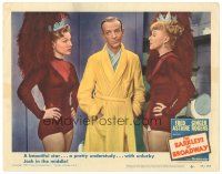 9y256 BARKLEYS OF BROADWAY LC #6 '49 c/u of unlucky Fred Astaire between two sexy showgirls!