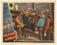 9y275 BEYOND THE PECOS LC '45 wacky image of cowboys at hair tonic medicine show!