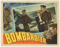 9y298 BOMBARDIER LC '43 pretty Anne Shirley with Randolph Scott & Eddie Albert by WWII plane!