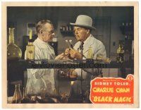 9y344 CHARLIE CHAN IN BLACK MAGIC LC '44 c/u of Sidney Toler with scientist in laboratory!