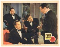 9y347 CHARLIE CHAN IN RIO LC '41 man shows record to detective Sidney Toler & Victor Sen Yung!
