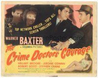 9y039 CRIME DOCTOR'S COURAGE TC '45 detective Warner Baxter, top network chiller from CBS Radio!