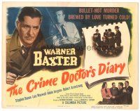 9y040 CRIME DOCTOR'S DIARY TC '49 detective Warner Baxter, bullet-hot murder brewed by love!