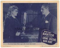 9y376 CRIME DOCTOR'S MAN HUNT LC #3 '46 Warner Baxter finds her gun talks louder than words!