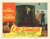 9y383 CRY DANGER LC #6 '51 Regis Toomey & Erdman wait for Dick Powell walking down long corridor!