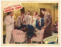 9y388 DANGEROUS MONEY LC #2 '46 Sidney Toler as Charlie Chan with cast around dead body!