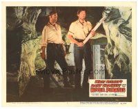 9y395 DAVY CROCKETT & THE RIVER PIRATES LC #1 '56 Walt Disney, Fess Parker & Buddy Ebsen in cave!