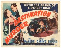 9y048 DESTINATION MURDER TC '50 ruthless drama of a racket king, cool film noir artwork!