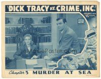 9y414 DICK TRACY VS. CRIME INC. chapter 5 LC '41 Ralph Byrd sitting on desk by pretty Jan Wiley!