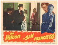 9y448 FALCON IN SAN FRANCISCO LC '45 detective Tom Conway protects child from man with gun!