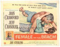 9y056 FEMALE ON THE BEACH TC '55 romantic close up of Joan Crawford and Jeff Chandler!