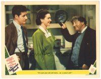 9y461 FEMININE TOUCH LC '41 Rosalind Russell between Don Ameche & his old cell mate!