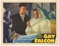 9y484 GAY FALCON LC '41 George Sanders looks at pretty Wendy Barrie holding expensive ring!