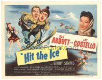 9y078 HIT THE ICE TC R49 art of wacky Bud Abbott & Lou Costello skiing, Ginny Simms & Elyse Knox!