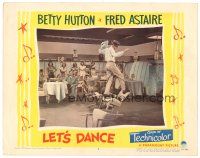 9y584 LET'S DANCE LC #2 '50 great image of crowd watching Fred Astaire dancing on chair!