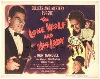 9y108 LONE WOLF & HIS LADY TC '49 Ron Randell with gun, bullets and mystery pursue, film noir!
