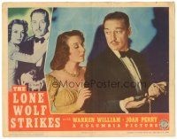 9y602 LONE WOLF STRIKES LC '40 Joan Perry looks at the gun & jewelry in Warren William's hands!