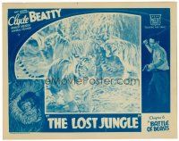 9y606 LOST JUNGLE chapter 6 LC '34 safari serial, image of big cats, The Battle of the Beasts!