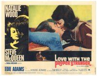 9y615 LOVE WITH THE PROPER STRANGER LC #5 '64 romantic kiss c/u of Natalie Wood & Steve McQueen!