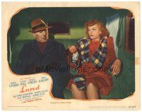9y620 LURED LC #4 '47 close up of George Zucco & Lucille Ball in car with gun & cigarette!
