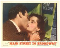 9y626 MAIN ST. TO BROADWAY LC #7 '53 great kiss close up of lovers Tom Morton & Mary Murphy!