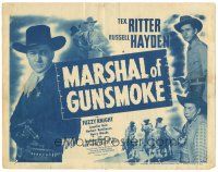 9y117 MARSHAL OF GUNSMOKE TC R47 Tex Ritter, Russell Hayden, Fuzzy Knight, cowboy western!