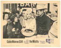 9y666 MISFITS LC #5 '61 Clark Gable stands by sexy Marilyn Monroe who's passing the hat for money!