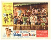 9y680 MUSCLE BEACH PARTY LC #7 '64 great image of many teens dancing at beach house!