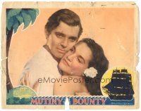 9y683 MUTINY ON THE BOUNTY LC '35 best romantic c/u of Clark Gable & sexy island beauty Movita!