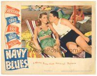 9y693 NAVY BLUES LC '41 close up of wacky Jack Oakie with pretty Ann Sheridan on beach!