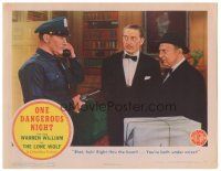 9y714 ONE DANGEROUS NIGHT LC '43 Eric Blore & Warren William as Lone Wolf get arrested for murder!